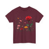 Wildflowers and a Red Rose, Graphic T-Shirts for Women, Floral Shirt, Womens Short Sleeve, Ladies Graphic Tees #5006TTS