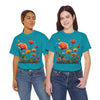 Wildflowers and Orange Roses, Graphic T-Shirts for Women, Floral Shirt, Womens Short Sleeve, Ladies Graphic Tees #5044TTS