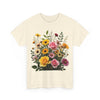 Wildflowers and Pink & Yellow Roses, Graphic T-Shirts for Women, Floral Shirt, Womens Short Sleeve, Ladies Graphic Tees #5150TTS