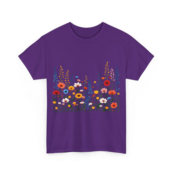 Wildflowers, Graphic T-Shirts for Women, Floral Shirt, Womens Short Sleeve, Ladies Graphic Tees #5107TTS