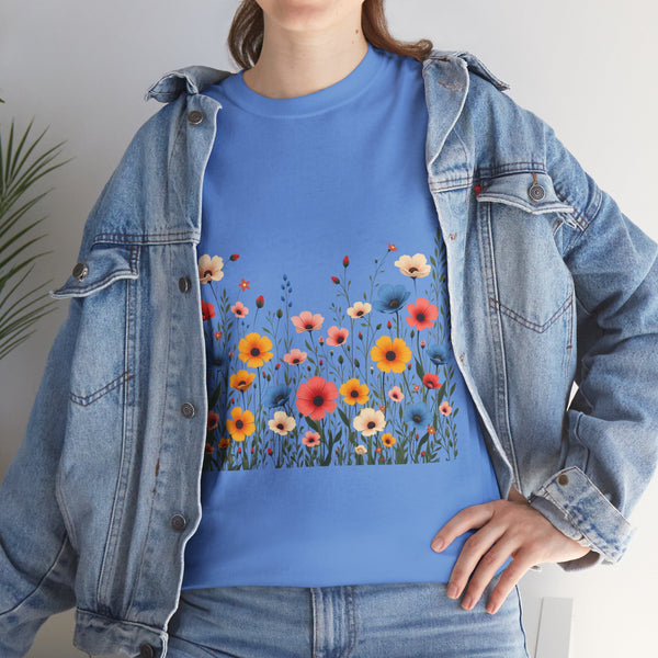 Wildflowers, Graphic T-Shirts for Women, Floral Shirt, Womens Short Sleeve, Ladies Graphic Tees #5106TTS
