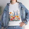 Wildflowers, Graphic T-Shirts for Women, Floral Shirt, Womens Short Sleeve, Ladies Graphic Tees #5111TTS