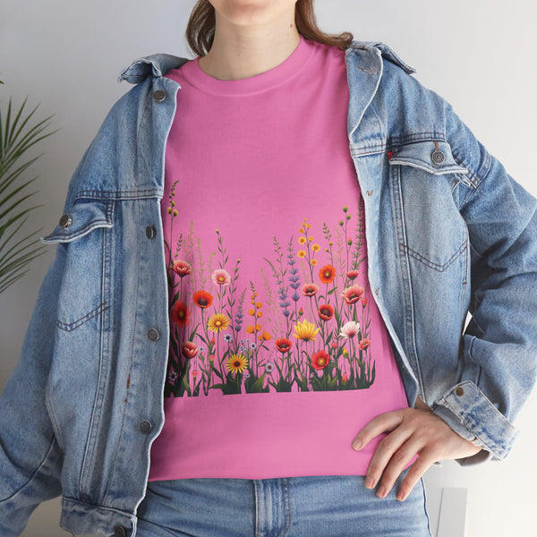 Wildflowers, Graphic T-Shirts for Women, Floral Shirt, Womens Short Sleeve, Ladies Graphic Tees #5104TTS