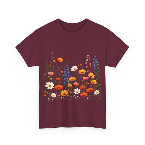 Wildflowers, Graphic T-Shirts for Women, Floral Shirt, Womens Short Sleeve, Ladies Graphic Tees #5110TTS