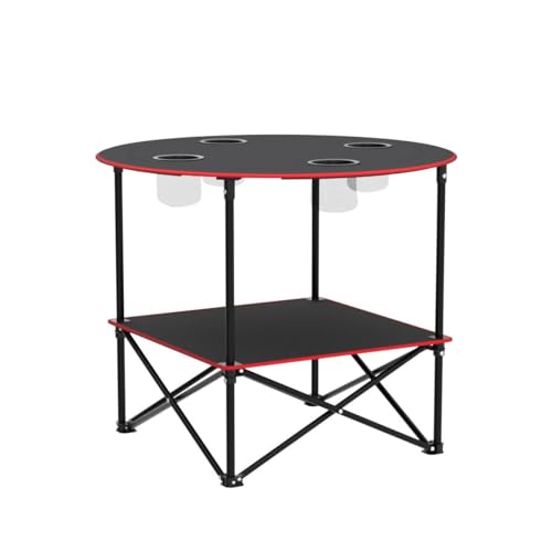 Portable Camping Table Folding Picnic Tables Lightweight Folding Table Waterproof Canvas Beach Table for Outside with 4 Cup Holders & Carry Bags for Camping, Beach, Campfires and Tailgating