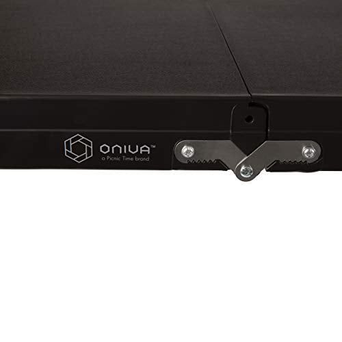 ONIVA - a Picnic Time brand - Folding Picnic Table - Camping Table - Outdoor Table with Umbrella Hole, (Black), 36.2" x 18" x 5.5"