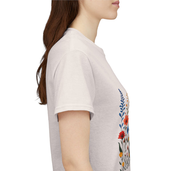 Wildflowers, Graphic T-Shirts for Women, Floral Shirt, Womens Short Sleeve, Ladies Graphic Tees #5107TTS