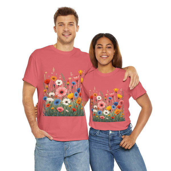 Wildflowers, Graphic T-Shirts for Women, Floral Shirt, Womens Short Sleeve, Ladies Graphic Tees #5108TTS