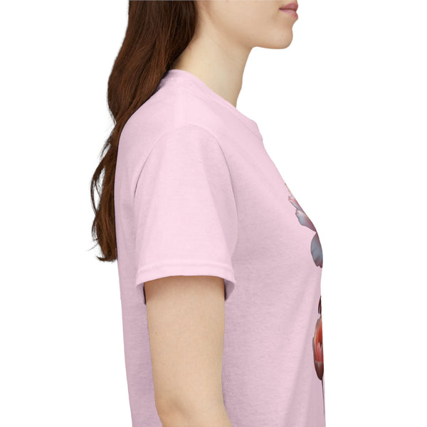Wildflowers and Pink Roses, Graphic T-Shirts for Women, Floral Shirt, Womens Short Sleeve, Ladies Graphic Tees #5019TTS