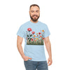 Wildflowers and Pink Roses, Graphic T-Shirts for Women, Floral Shirt, Womens Short Sleeve, Ladies Graphic Tees #5020TTS