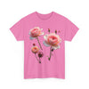 Wildflowers and Pink Roses, Graphic T-Shirts for Women, Floral Shirt, Womens Short Sleeve, Ladies Graphic Tees #5019TTS