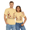 Wildflowers and Red Roses, Graphic T-Shirts for Women, Floral Shirt, Womens Short Sleeve, Ladies Graphic Tees #5033TTS