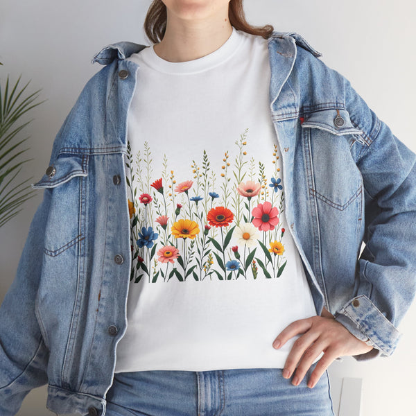 Wildflowers, Graphic T-Shirts for Women, Floral Shirt, Womens Short Sleeve, Ladies Graphic Tees #5113TTS