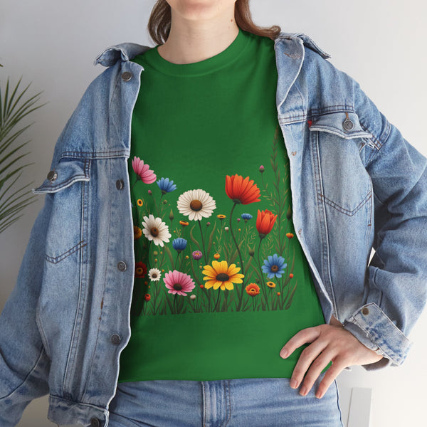 Wildflowers, Graphic T-Shirts for Women, Floral Shirt, Womens Short Sleeve, Ladies Graphic Tees #5109TTS