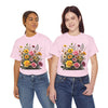 Wildflowers and Pink & Yellow Roses, Graphic T-Shirts for Women, Floral Shirt, Womens Short Sleeve, Ladies Graphic Tees #5150TTS