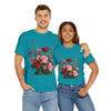Wildflowers and Red & Pink Roses, Graphic T-Shirts for Women, Floral Shirt, Womens Short Sleeve, Ladies Graphic Tees #5132TTS