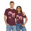 Wildflowers and Pink Roses, Graphic T-Shirts for Women, Floral Shirt, Womens Short Sleeve, Ladies Graphic Tees #5019TTS