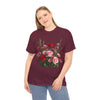 Wildflowers and Red & Pink Roses, Graphic T-Shirts for Women, Floral Shirt, Womens Short Sleeve, Ladies Graphic Tees #5132TTS