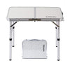 Folding Camp Table Small, 24''L x16''W with Adjustable Height Legs, Indoor Outdoor Lightweight Portable Aluminum Dining Table for Picnic Camping 2-Feet(2 Heights 10"/19")