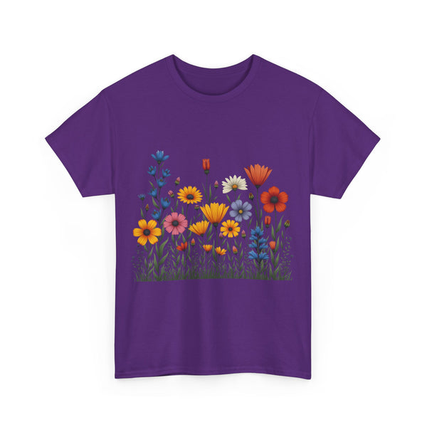 Wildflowers, Graphic T-Shirts for Women, Floral Shirt, Womens Short Sleeve, Ladies Graphic Tees #5116TTS
