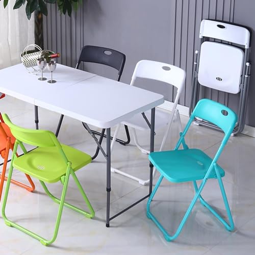 SKOK 330lbs Folding Picnic Table 4/6/8 Foot Adjustable Height, 4/6/8FT Plastic Picnic Table Portable with Handle, Utility Commercial Craft Sewing Card Table with Heavy Duty Frame for Party & Events