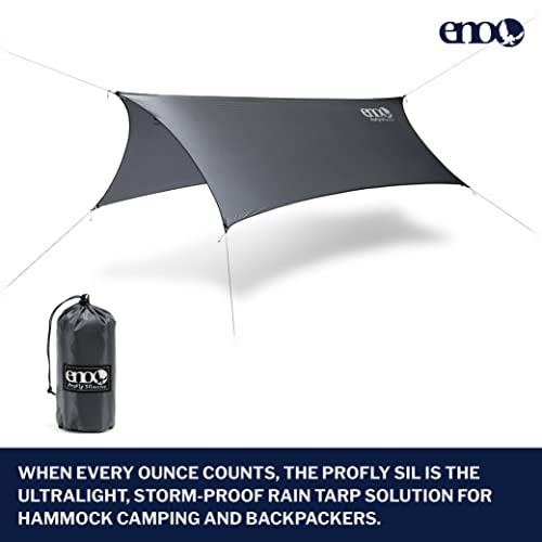 ENO SubLink Hammock System - Includes Sub6 Hammock, Helios Suspension System, Guardian SL Bug Net, and ProFly Sil Rain Tarp - Set of Lightweight Hammock Essentials for Camping, or Hiking - Grey/Lichen