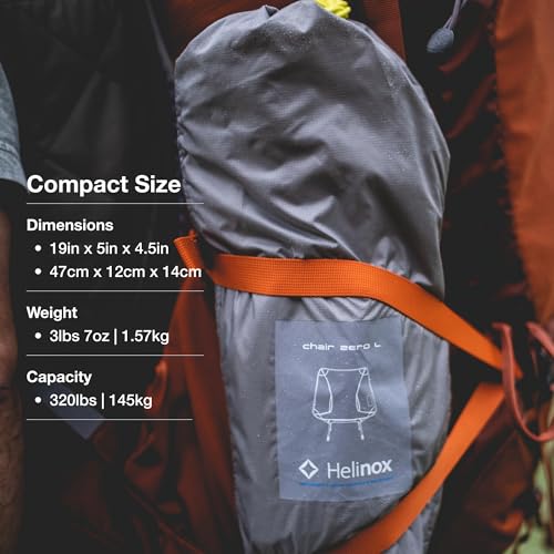 Helinox Chair Zero Large Ultralight Compact Backpacking Chair, Black