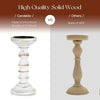 Candeldo Wood Candle Holders for Pillar: Rustic Candles Holder Set of 3 Tall Table Centerpiece Decor Wooden White Farmhouse Candle Stands for Fireplace Mantle Decorations
