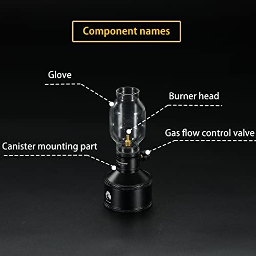 CAMPINGMOON Camping Gas Lantern Candle with Empty Tank Wooden Lantern Case Year of The Rabbit Limited Edition T-1C28