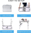 Folding Camp Table Small, 24''L x16''W with Adjustable Height Legs, Indoor Outdoor Lightweight Portable Aluminum Dining Table for Picnic Camping 2-Feet(2 Heights 10"/19")