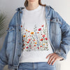 Wildflowers, Graphic T-Shirts for Women, Floral Shirt, Womens Short Sleeve, Ladies Graphic Tees #5103TTS