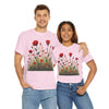 Wildflowers and Red Roses, Graphic T-Shirts for Women, Floral Shirt, Womens Short Sleeve, Ladies Graphic Tees #5032TTS