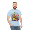 Wildflowers and Pink & Yellow Roses, Graphic T-Shirts for Women, Floral Shirt, Womens Short Sleeve, Ladies Graphic Tees #5150TTS