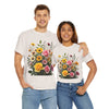 Wildflowers and Pink & Yellow Roses, Graphic T-Shirts for Women, Floral Shirt, Womens Short Sleeve, Ladies Graphic Tees #5150TTS