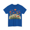 Wildflowers and Orange Roses, Graphic T-Shirts for Women, Floral Shirt, Womens Short Sleeve, Ladies Graphic Tees #5047TTS