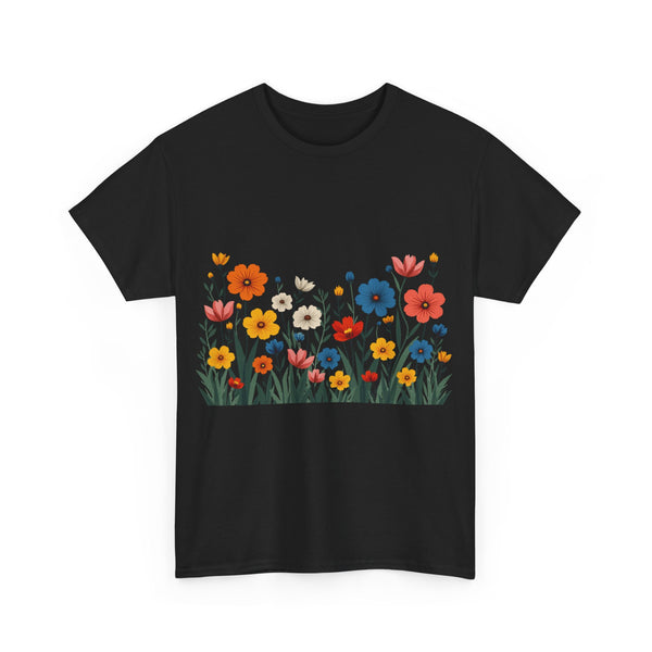 Wildflowers, Graphic T-Shirts for Women, Floral Shirt, Womens Short Sleeve, Ladies Graphic Tees #5112TTS