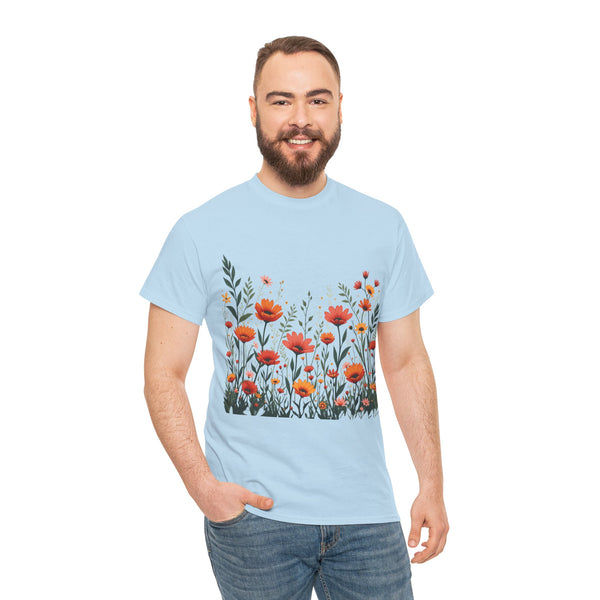 Wildflowers, Graphic T-Shirts for Women, Floral Shirt, Womens Short Sleeve, Ladies Graphic Tees #5102TTS