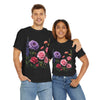 Wildflowers and Pink/Violet Roses, Graphic T-Shirts for Women, Floral Shirt, Womens Short Sleeve, Ladies Graphic Tees #5100TTS