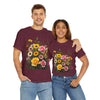 Wildflowers and Pink & Yellow Roses, Graphic T-Shirts for Women, Floral Shirt, Womens Short Sleeve, Ladies Graphic Tees #5150TTS