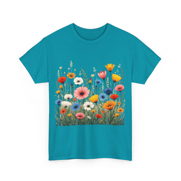 Wildflowers, Graphic T-Shirts for Women, Floral Shirt, Womens Short Sleeve, Ladies Graphic Tees #5108TTS
