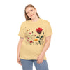 Wildflowers and a Red Rose, Graphic T-Shirts for Women, Floral Shirt, Womens Short Sleeve, Ladies Graphic Tees #5006TTS