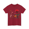 Wildflowers and a Red Rose, Graphic T-Shirts for Women, Floral Shirt, Womens Short Sleeve, Ladies Graphic Tees #5006TTS
