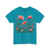Wildflowers and Pink Roses, Graphic T-Shirts for Women, Floral Shirt, Womens Short Sleeve, Ladies Graphic Tees #5022TTS