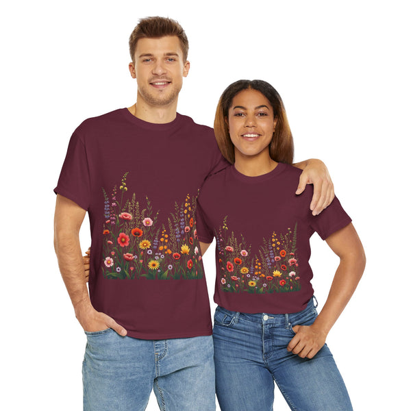 Wildflowers, Graphic T-Shirts for Women, Floral Shirt, Womens Short Sleeve, Ladies Graphic Tees #5104TTS