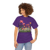 Wildflowers and Pink Roses, Graphic T-Shirts for Women, Floral Shirt, Womens Short Sleeve, Ladies Graphic Tees #5020TTS