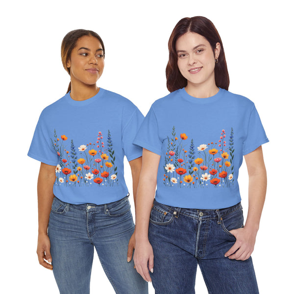 Wildflowers, Graphic T-Shirts for Women, Floral Shirt, Womens Short Sleeve, Ladies Graphic Tees #5110TTS