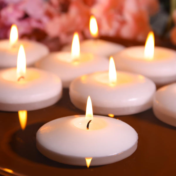 3 inch White Floating Candles, 48 Packs Unscented Floating Candles for Centerpieces-10 Hours Burn Time-3â Floating Tealight Candles for Cylinder Vases, Pool, Wedding, Party, Valentine's Day