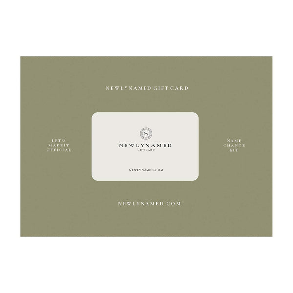 NewlyNamed Box Gift Card - Personalized Name Change After Marriage Kit