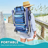 LEMBERI Backpack Beach Chairs for Adults,1/2 Pack Folding Heavy Duty Camping Chair with Large Pockets and Cup Holder,Adjustable high Beach Lounge Chairs with Towel Rack for Outdoor,Travel (1, Blue)
