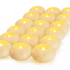 Homemory 24 Pack 100+ Hour Flameless Led Floating Candles, 3β Battery Operated Flickering Waterproof Tealights for Cylinder Vases, Centerpieces at Wedding, Party, Pool, Holiday (Ivory)